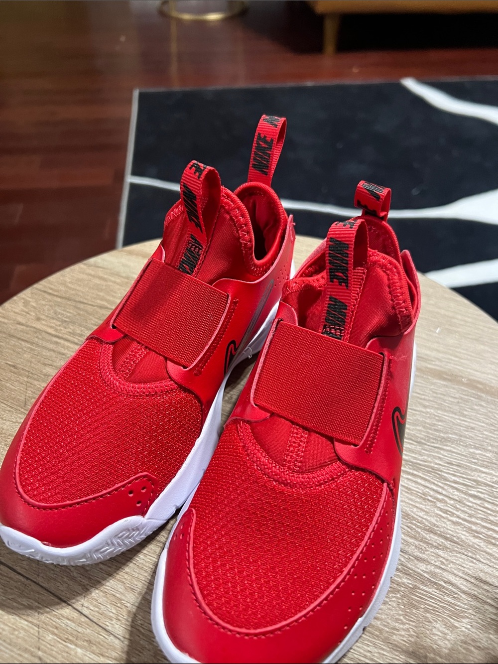 Nike Kids Red Slip-On Sneakers with Strap